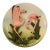 1950s Rare Mid-Century California Pottery Flamingo 3d Sculptural Round Wall Plate For Sale