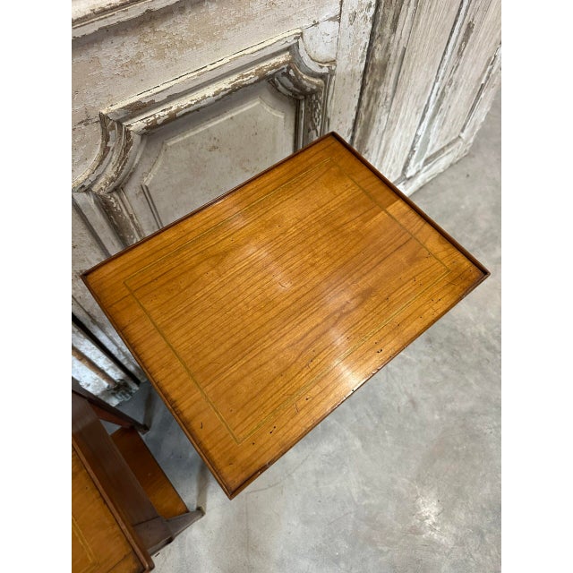 Wood Vintage Bedside Tables in Cherry Wood, France, 1970, Set of 2 For Sale - Image 7 of 13
