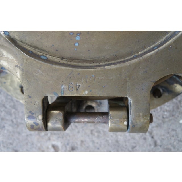 Metal Early 20th Century Solid Brass Ships Porthole Window Nautical Maritime For Sale - Image 7 of 13