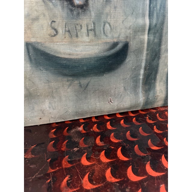 Textile Original Mid Century Classical Portrait of Sappho For Sale - Image 7 of 9