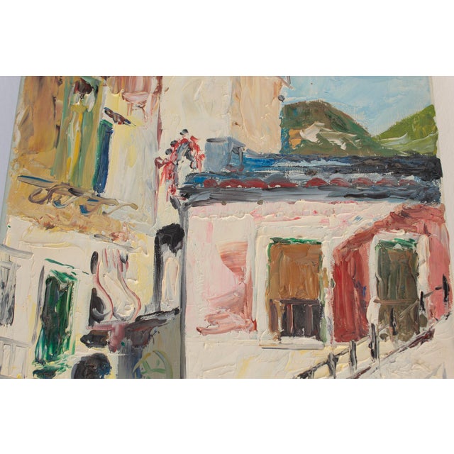 Blue Minori, Italy, 1964, Oil on Canvas For Sale - Image 8 of 8