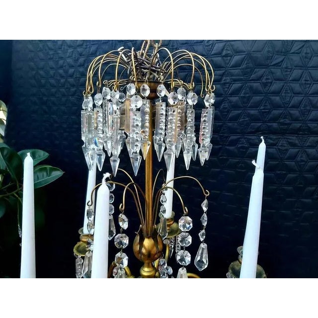19th Century Baltic Bronze with Cut Crystal Chandelier For Sale - Image 11 of 13