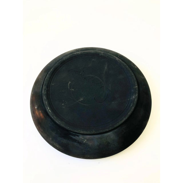 Black Vintage Raku Pottery Tray by Scott Lindberg For Sale - Image 8 of 10