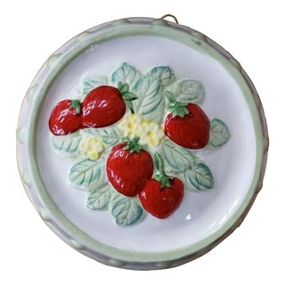 Vintage D. H. Holmes Strawberry Ceramic Mold/Wall Hanging For Sale