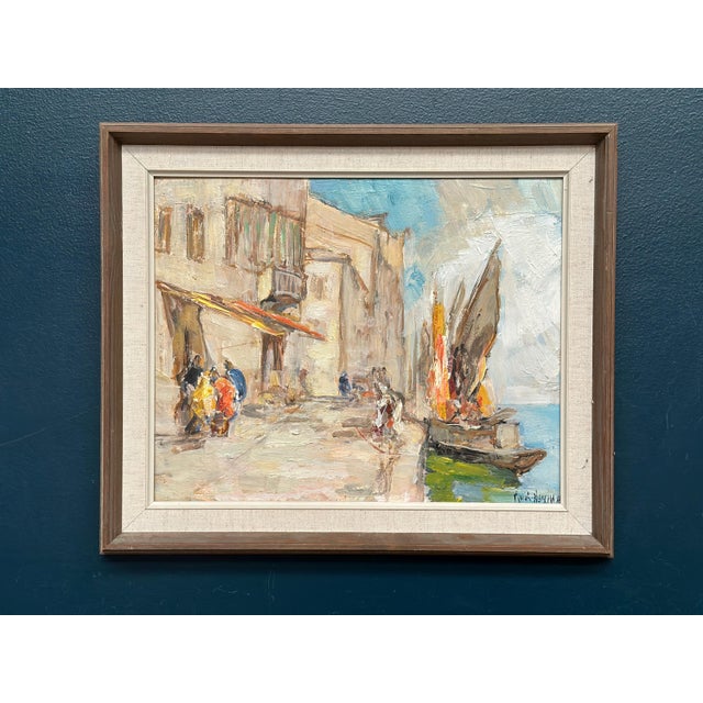 Knut Norman, Harbour Motif, 1950s, Oil on Panel, Framed For Sale - Image 12 of 15