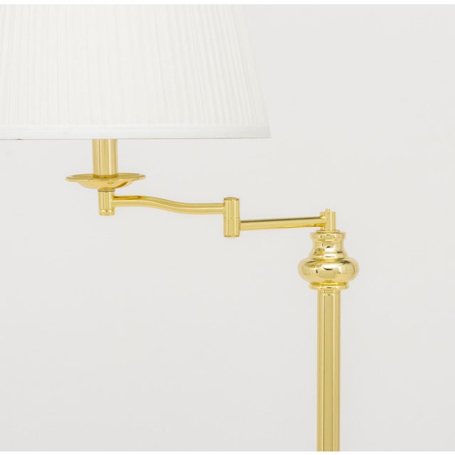 Brass Modern Polished Brass Adjustable Floor Lamps, Pair For Sale - Image 8 of 8