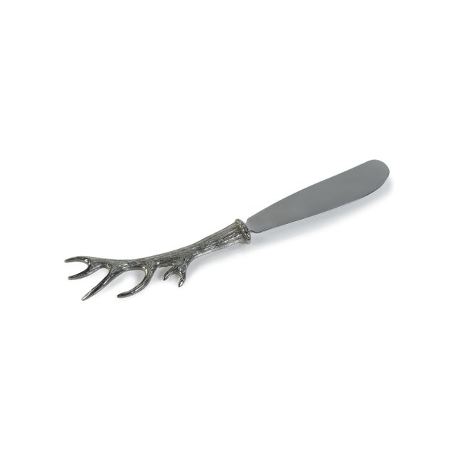 2020s Malachi Antler Design Pewter Butter & Cheese Knife For Sale - Image 5 of 5