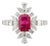 Vintage Revival Art Deco Ruby Diamond Cocktail Ring Size 5 in 18k Solid Gold For Sale