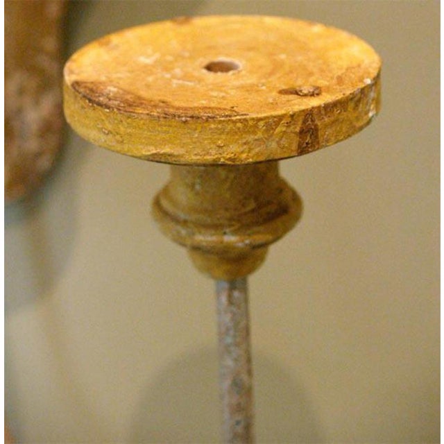 Tuscan Hand Painted 2 Lite Wall Sconces From Siena Italy Featuring a Monogrammed Medallion - Pair For Sale - Image 10 of 11