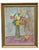 Vintage Original Still Life Botanical Bouquet of Flowers in a Vase Watercolor Painting Framed Measurements Including the...
