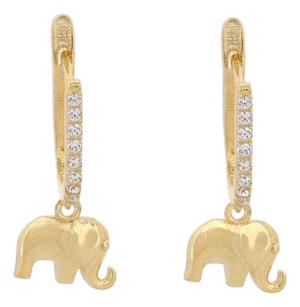 Dainty Gold Lucky Elephant Earrings, A Pair