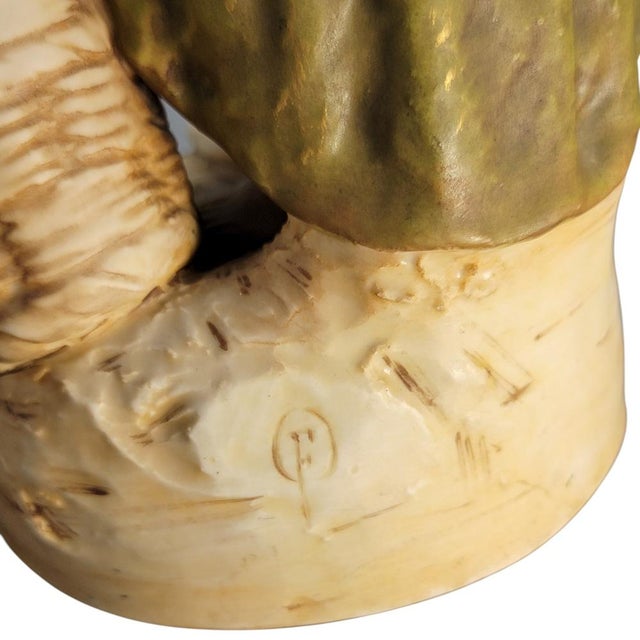 Porcelain Figures of a Fisherman and Fisherwoman from Royal Dux Bohemia, 1918, Set of 2 For Sale - Image 10 of 12