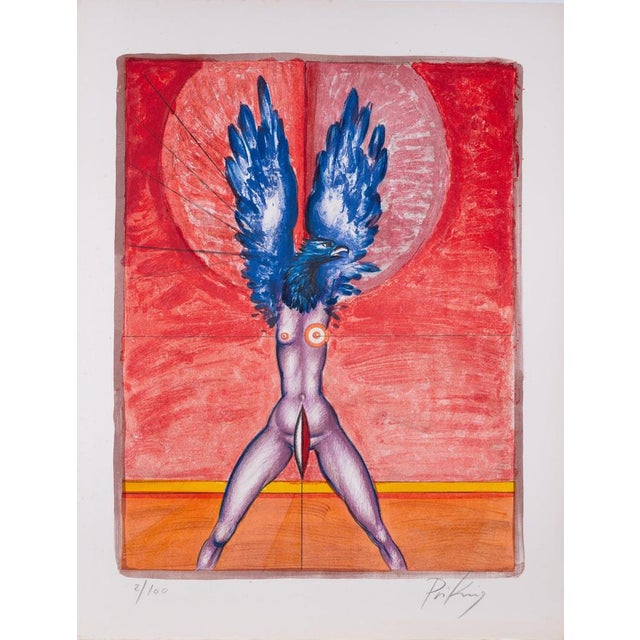 Franz Priking, La Femme Oiseau (Nude), Lithograph For Sale - Image 7 of 7