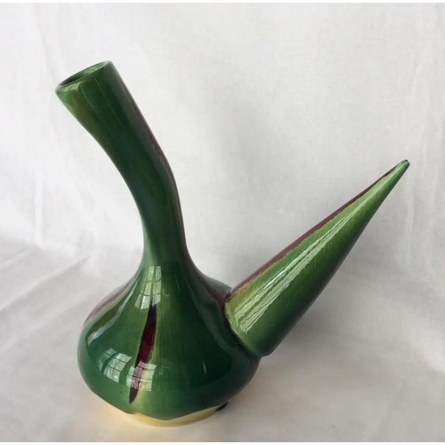 Mid 20th Century French Mid Century Ceramic Vessel, Green Yellow Red and Black For Sale - Image 5 of 5