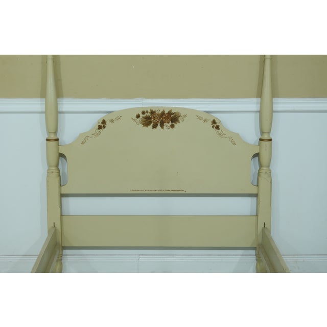 Hitchcock Twin Size Creme Paint Decorated Poster Bed Chairish