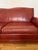 Red Vintage Ralph Lauren Style Distressed Art Deco Leather Sofa For Sale - Image 8 of 17