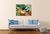 2020s Marc Zimmerman "Siesta" Oil Painting, Orange Cat at Rest, Tropical Interior, Navy Gold Zigzag Pattern, Contemporary Art West Coast For Sale - Image 5 of 6