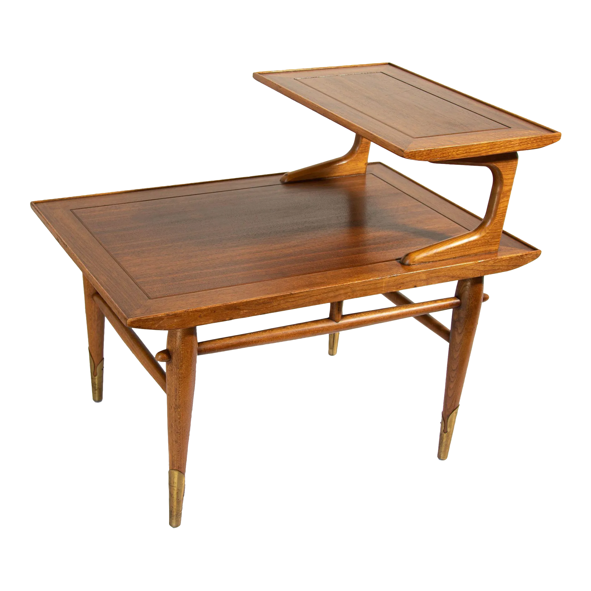 1950s Lane Altavista Copenhagen Mid Century Modern Two Tier Walnut