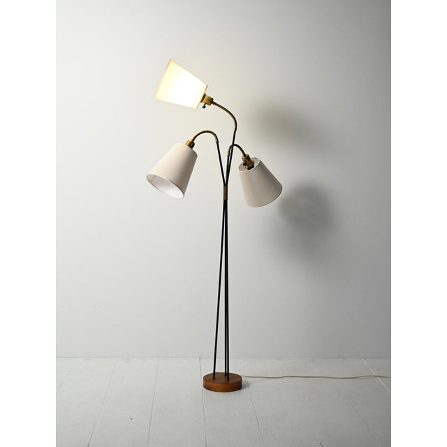 1950s Scandinavian Floor Lamp with Three Lights, 1950s For Sale - Image 5 of 11