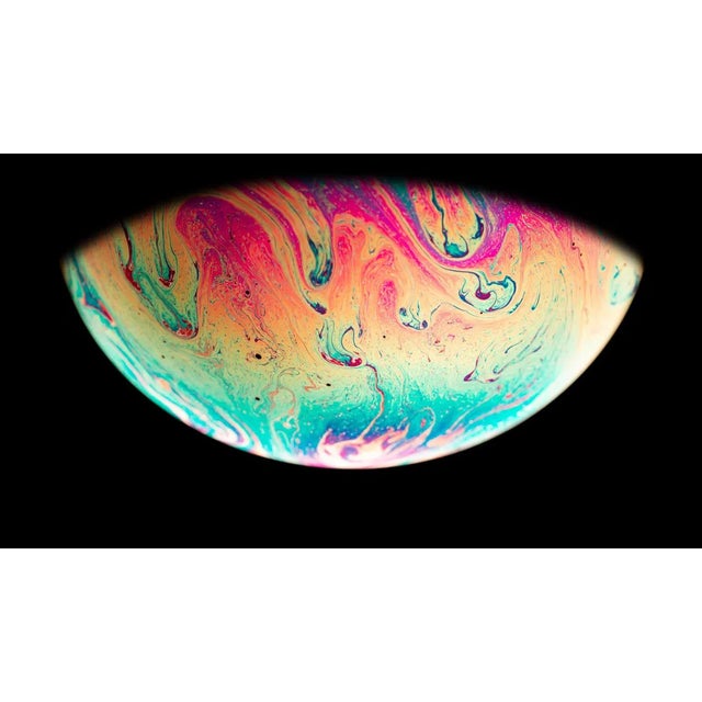 Torriphoto, Abstract Colourful Planet on Black Background, Photographic Paper For Sale