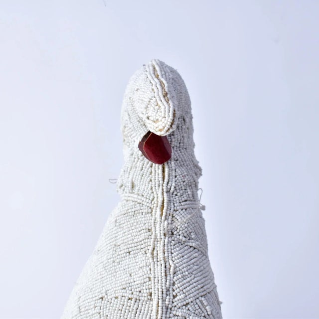 Vintage African White Beaded Chicken Nigeria For Sale - Image 12 of 16