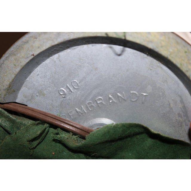 Textile 1930s Rembrandt Art Deco White Floral Porcelain Table Lamps - A Pair For Sale - Image 7 of 13