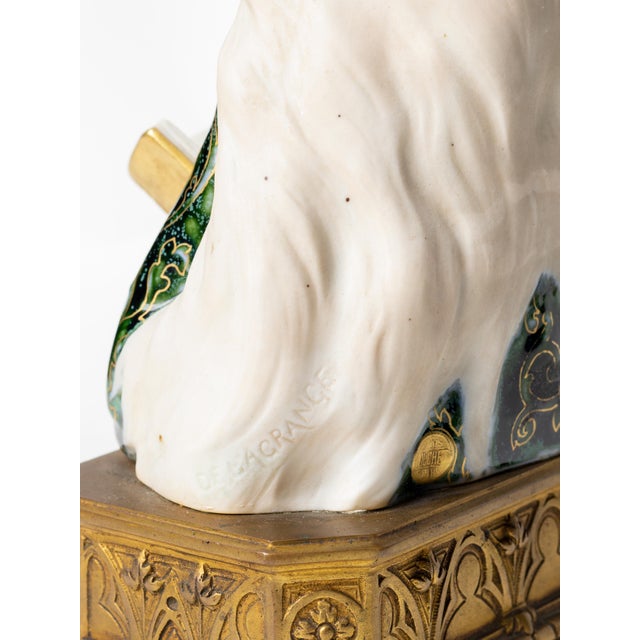 Art Nouveau Faience Woman Bust by Leon Noel Delagrange, 1889 For Sale - Image 18 of 18