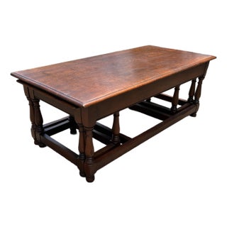 Vintage Solid Wood Coffee Table With Two Nesting End Tables For Sale