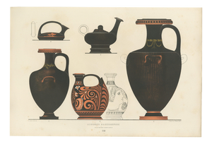 Albert Genick, Greek Hydriae & Pouring Vessels, 1883, Lithograph