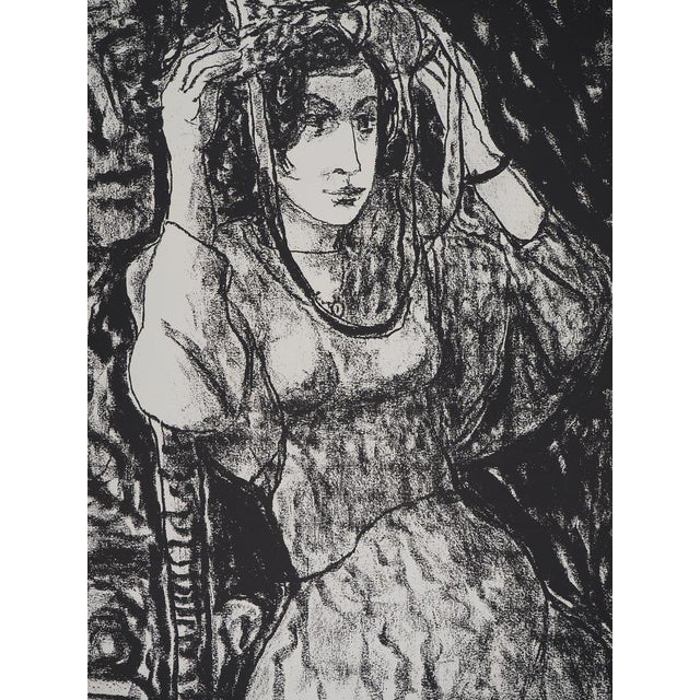 Leopoldo PRESAS (1915-2009) Young Woman in a Straw Hat Original lithograph Signed in pencil On Arches wove paper, 53 x 74...