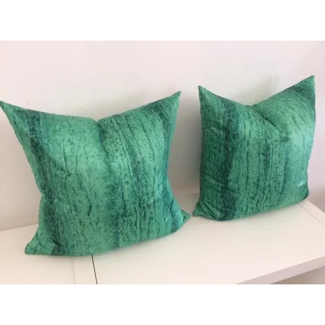 2010s Contemporary Malachite Pillows - A Pair For Sale - Image 5 of 11