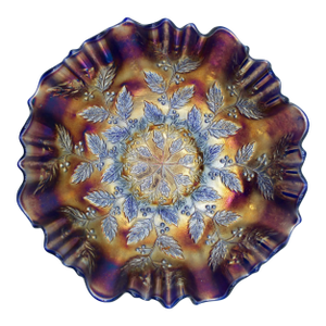 Fenton Electric Blue Carnival Glass Bowl