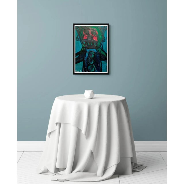 Willy Pimental "Red Cheeks" c. 2000 Acrylic on paper 15"x20.75" unframed Signed in paint lower left Willy Pimental, an...