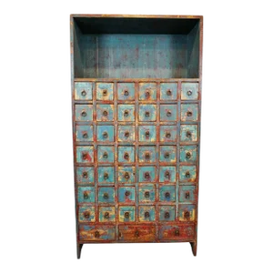 Early 20th Century Antique Blue Apothecary Cabinet