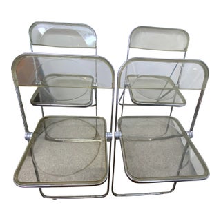 1960s Vintage Lucite Folding Chairs - Set of 4 For Sale