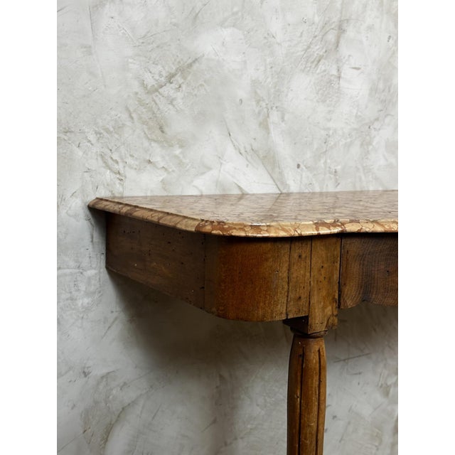 Wood Vintage Art Deco Console Table in Walnut, 1930 For Sale - Image 7 of 14