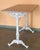 French Solid Cast Iron Scrolling Bistro Table With Pink Marble Top For Sale - Image 6 of 8
