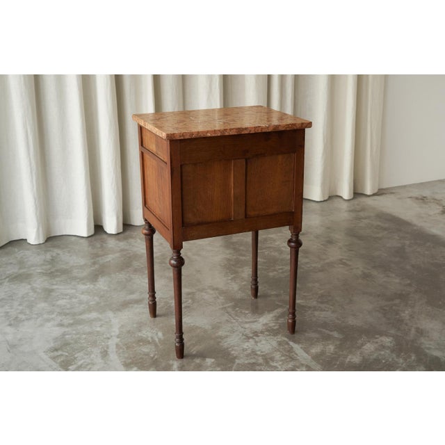 Side Cabinet in Walnut and Red Marble, 1940s For Sale - Image 13 of 14