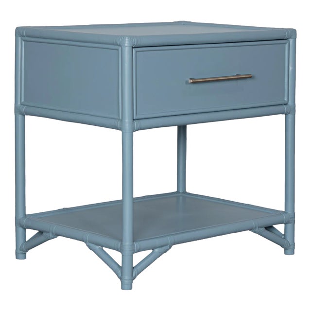Olympia One-Drawer Nightstand, Pool Blue For Sale
