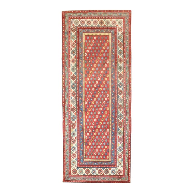 19th Century Antique Zabihi Collection Colorful Talish Runner For Sale