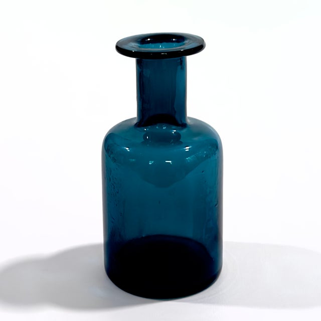 Sophisticated Finnish Style Inky Blue Decorative Glass Vessel Curation - Group of 5 For Sale In Miami - Image 6 of 13