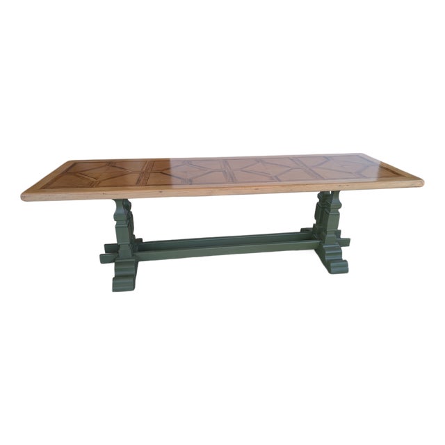 Mid-Century Chestnut Table with Walnut Top For Sale