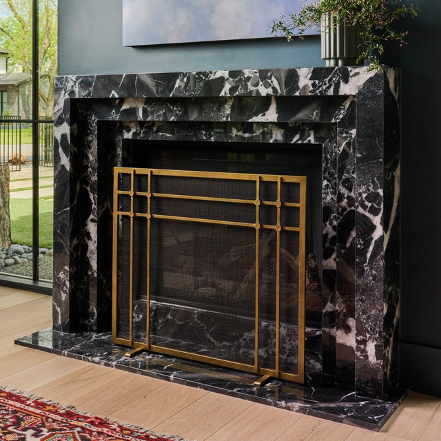 Aged Gold Henry Fireplace Screen For Sale - Image 10 of 10