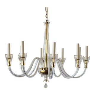 Mid 20th Century Czech Chandelier With Tulip Cups For Sale