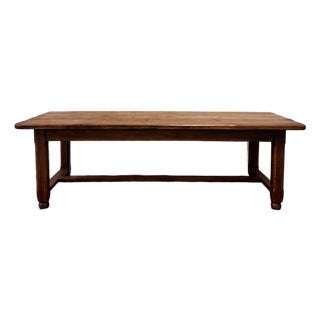 Antique French Country Farmhouse Dining Table Honey Oak 98"w C. Late 19thC For Sale