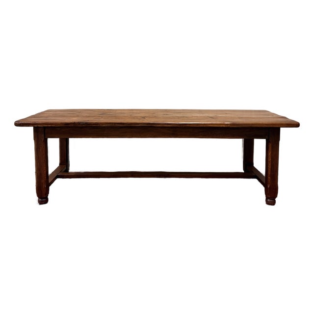 Antique French Country Farmhouse Dining Table Honey Oak 98"w C. Late 19thC For Sale