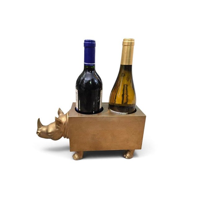 Sculptural Rhinoceros Double Bottle Holder, 1970s For Sale - Image 6 of 13
