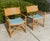 Offering a rare pair of vintage rattan dining chairs by luxury brand McGuire of San Francisco. Crafted with the superior...