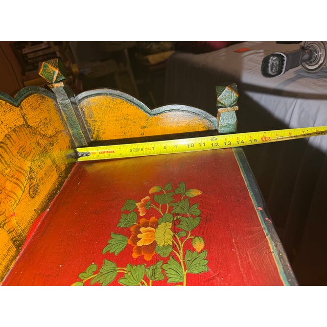 Antique Tibetan Hand Painted Cabinet For Sale - Image 9 of 10
