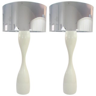 Moai Floor Lamps by Luca Nichetto With Shades - a Pair For Sale